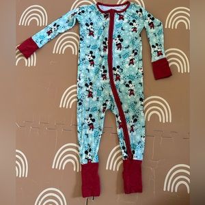 Little sleepies zippy romper Disney Mickey winter wonderland